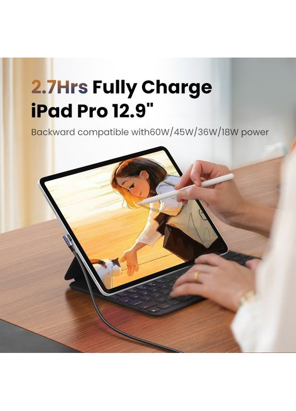 Кабель USB-C 2.0 to Angled USB-C M/M Cable Aluminium Shell with Braided 1m ( )(UGR-70643) (UGR-70643) Ugreen US334 (369609602)