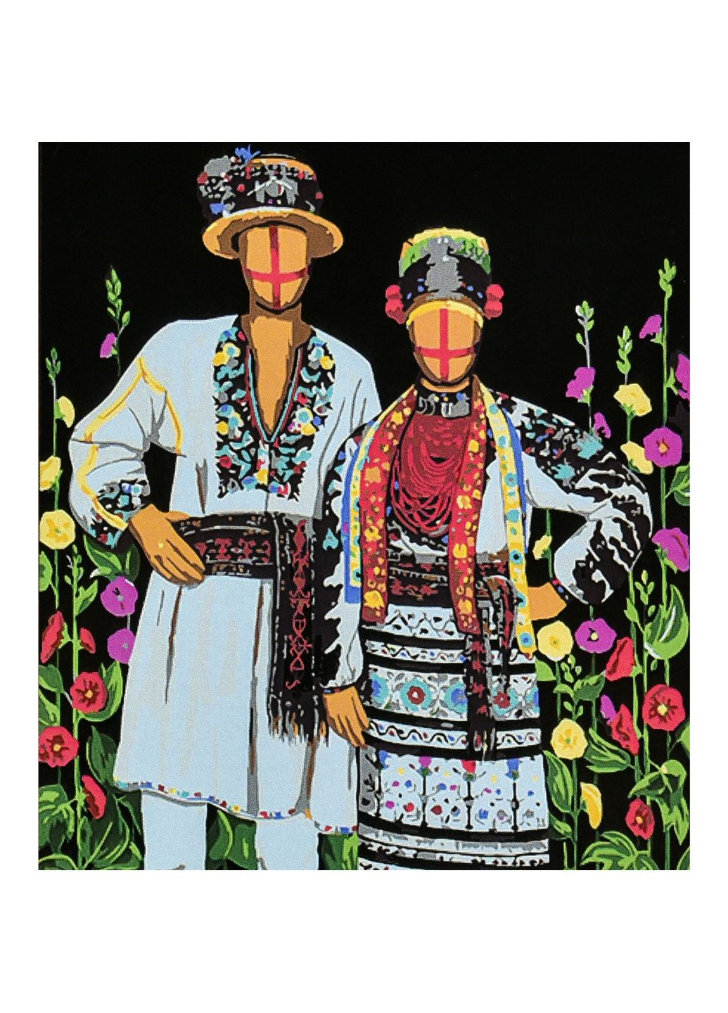 Картина по номерам Неразрывные черный фон для рисования релакс картина на подрамнике см Strateg (369758628)