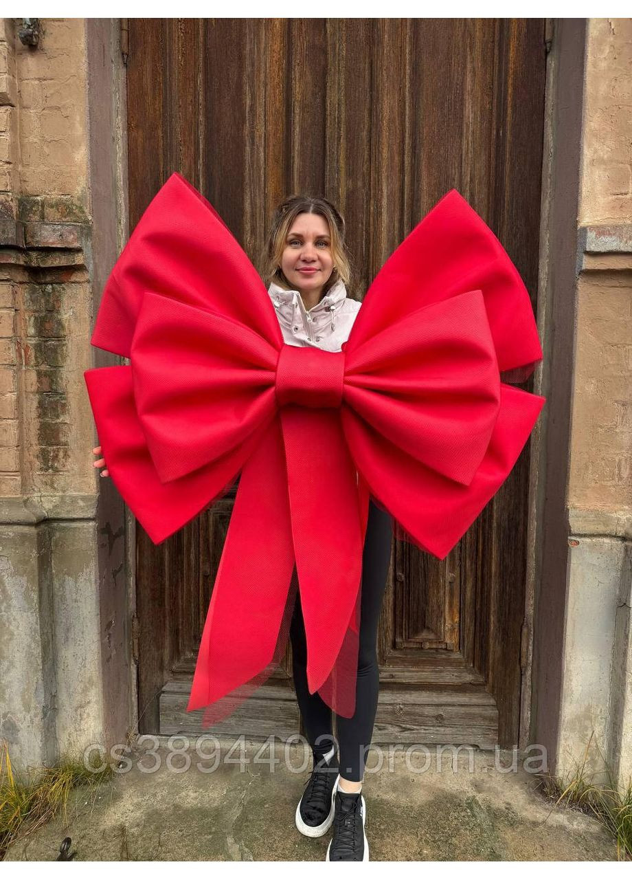 Великий бант для декору дверей, авто або вітрини — святковий бант з фатином, No Brand (365267937)