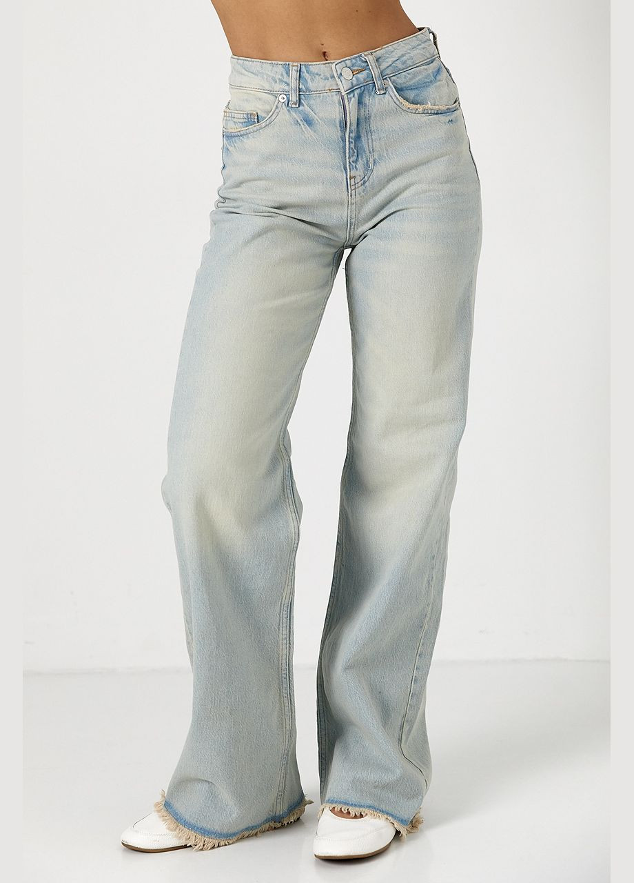 Прямі джинси з бахромою Lurex - (323520851)