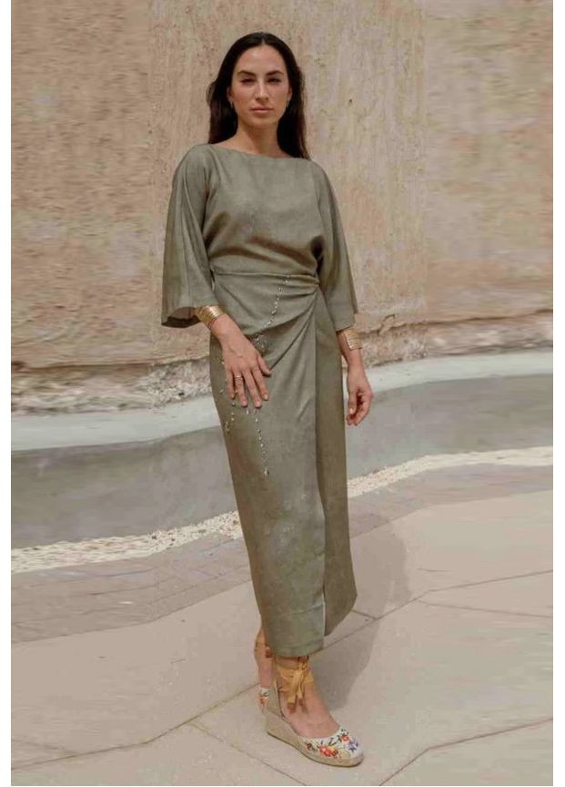 Комбинированное праздничный, коктейльное, вечернее платье средней длины с принтом Zara