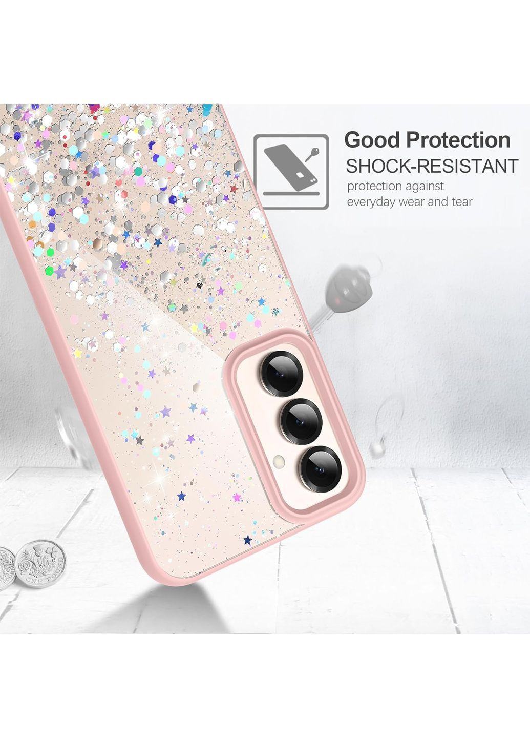 Набор чехол и защитное стекло для Samsung Galaxy S25 5G розовый Amazon (362038994)