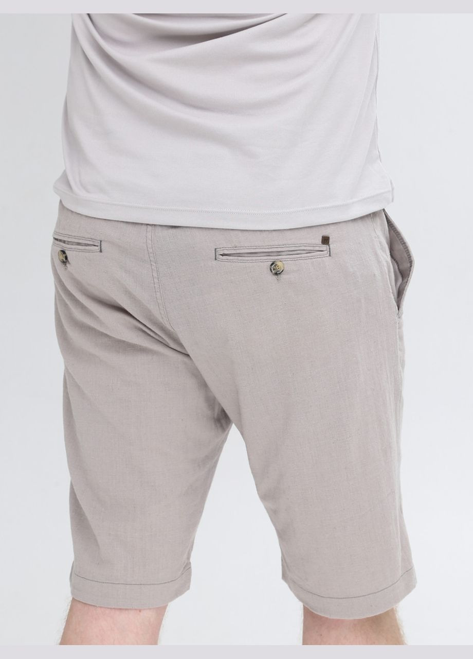 Шорти чоловічі світло-сірі бавовняні на резинці Wise Пряма (293057413)