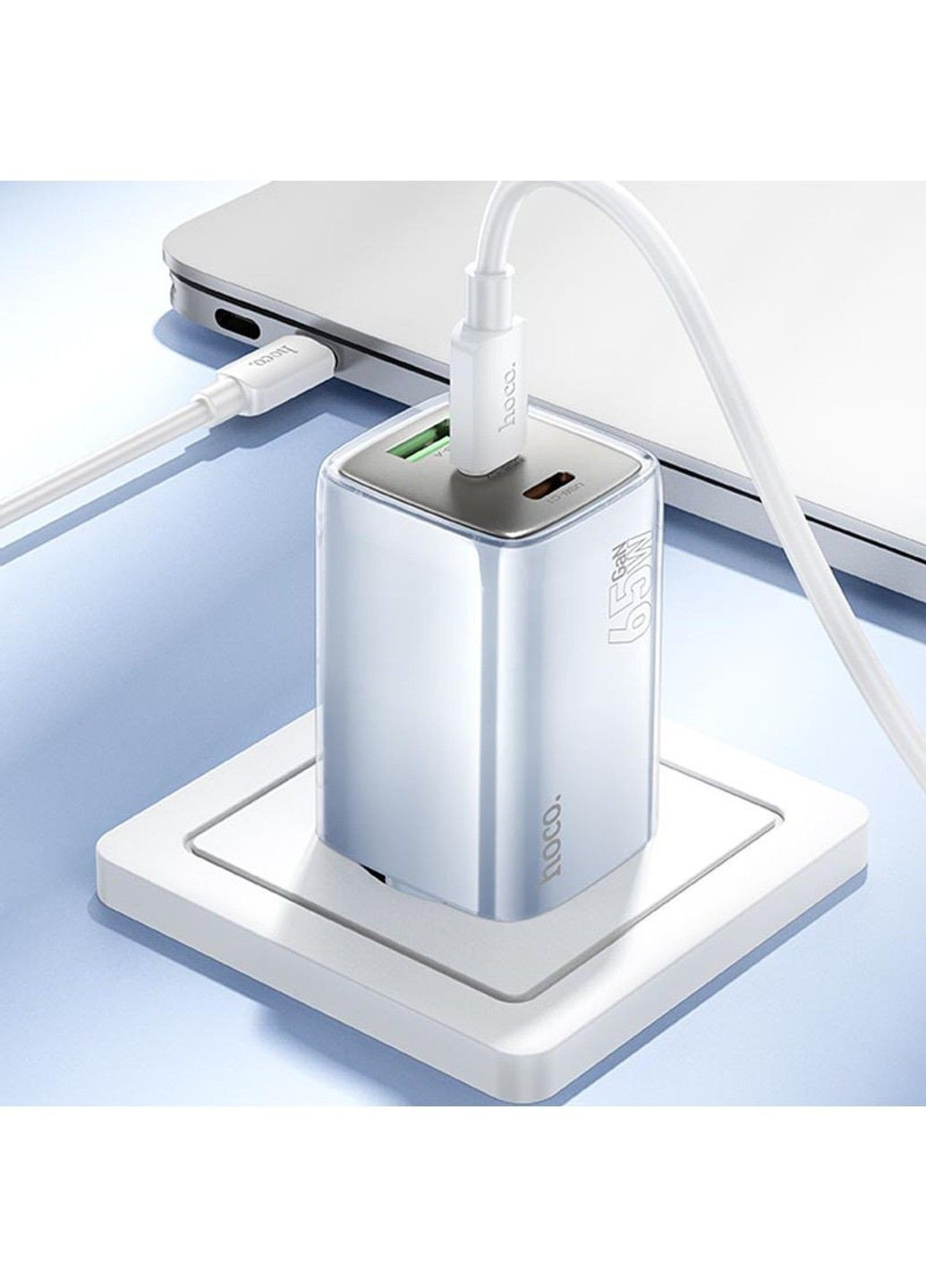 МЗП N49 Glorious PD65W (1USB-A/2C) + кабель Type-C to Type-C Hoco (324104472)