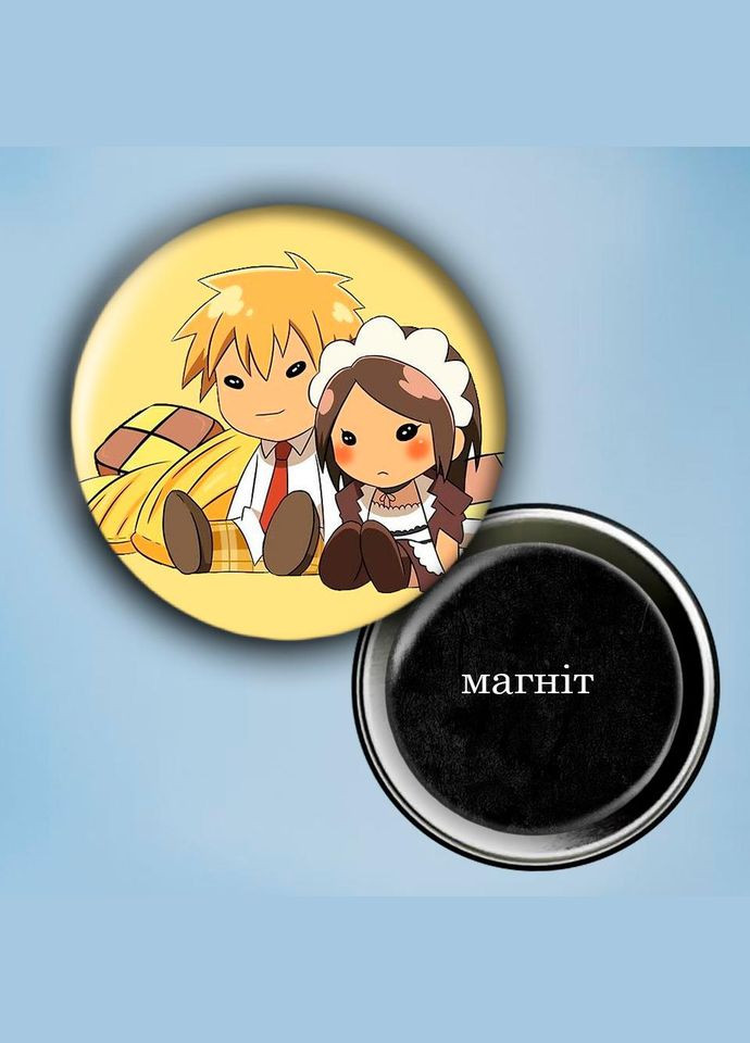 Фотомагніт (магніт на холодильник) Аніме Староста покоївка #0001 56 мм чорний No Brand (309153520)