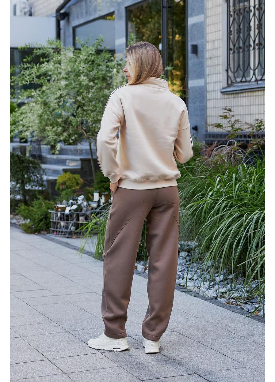 Костюм женский с начесом лакоста бежево-серый (М196.4) UMON (356129648)