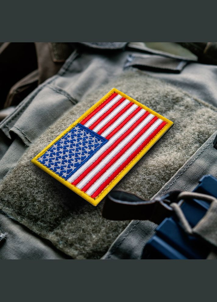 Набір шевронів 2 шт на липучці Прапор США 5х8 см вишитий патч нашивка нашивка шеврон Америки IDEIA (275870188)