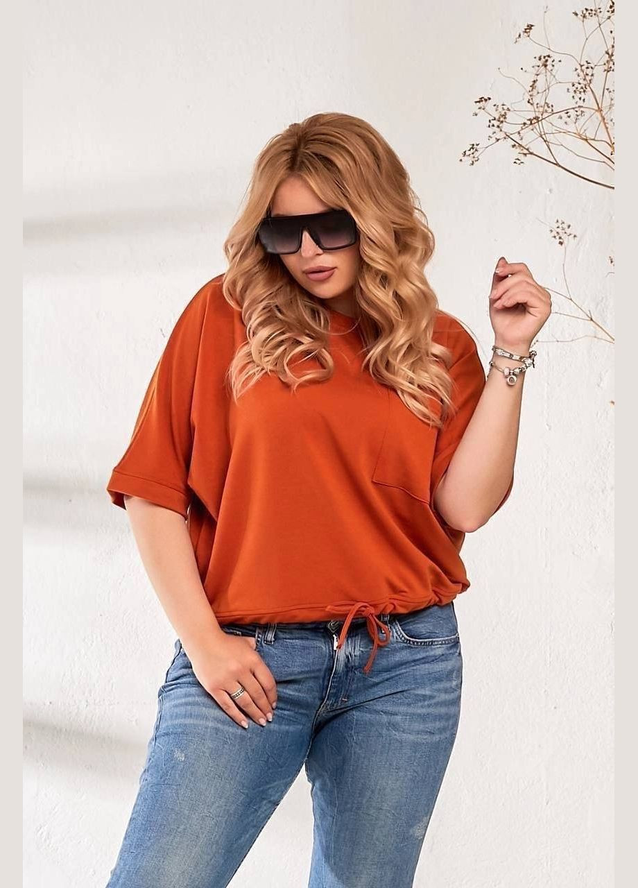 Цегляний світшот жіночий однотонний Style Point однотонний без декору (347149428)