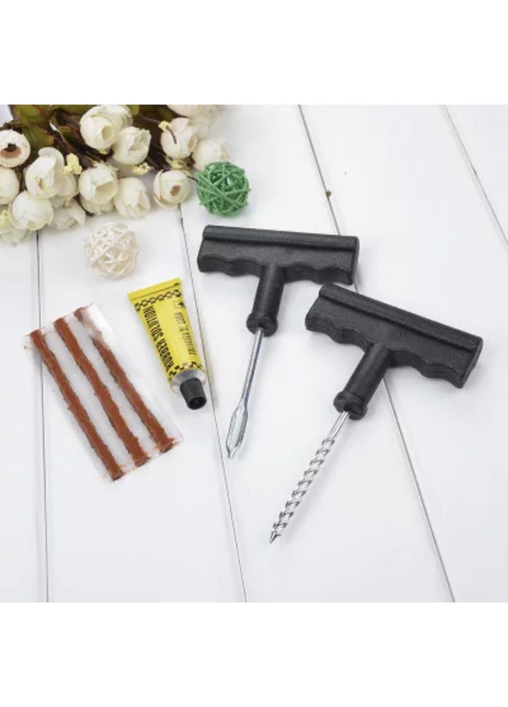 Набір для ремонту проколів безкамерних шин, ремкомплект джгути та клей "Repair" China (366875128)