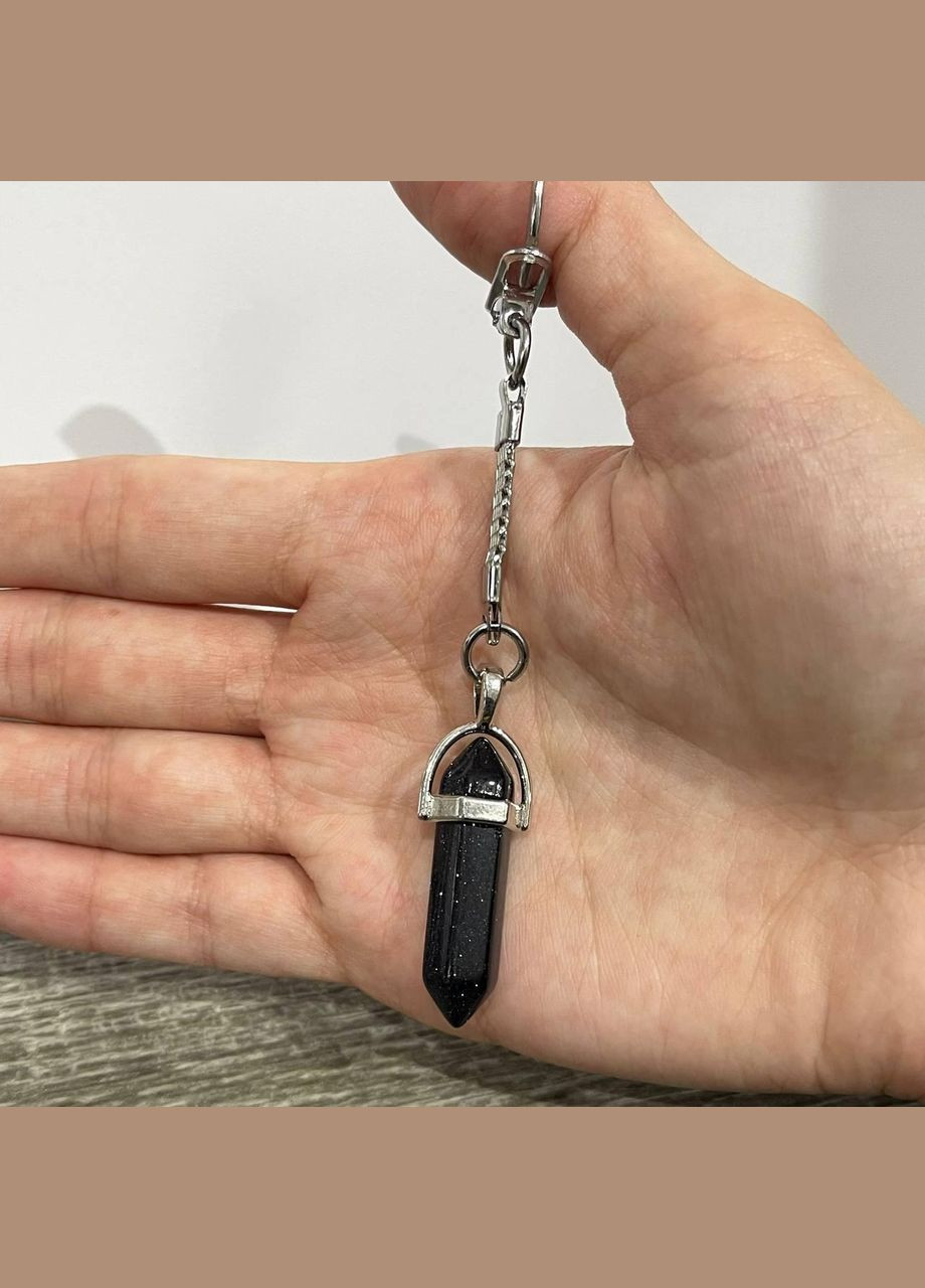 Кулон з натуральним каменем Авантюрин "Ночі Каїра" у вигляді кристала шестигранника на ланцюжку в подарунковій коробочці Овен (326807810)