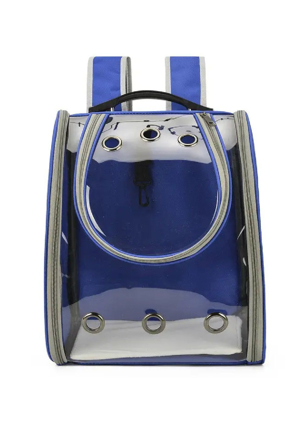 Рюкзак сумка переноска для тварин кішок собак з прозорою стінкою вентиляцією підстилкою 38х21х33 см (477210-Prob) Синій Unbranded (295543802)