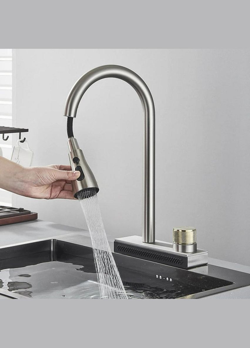 Смеситель под мойку "Водопад" ZS84 (brushed) Platinum (342072476)