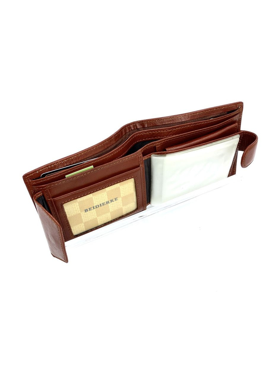 Чоловіче портмоне з натуральної шкіри Beidierke BK029-206 коричневе 12 х 9,5 х 2 Verity (367263952)