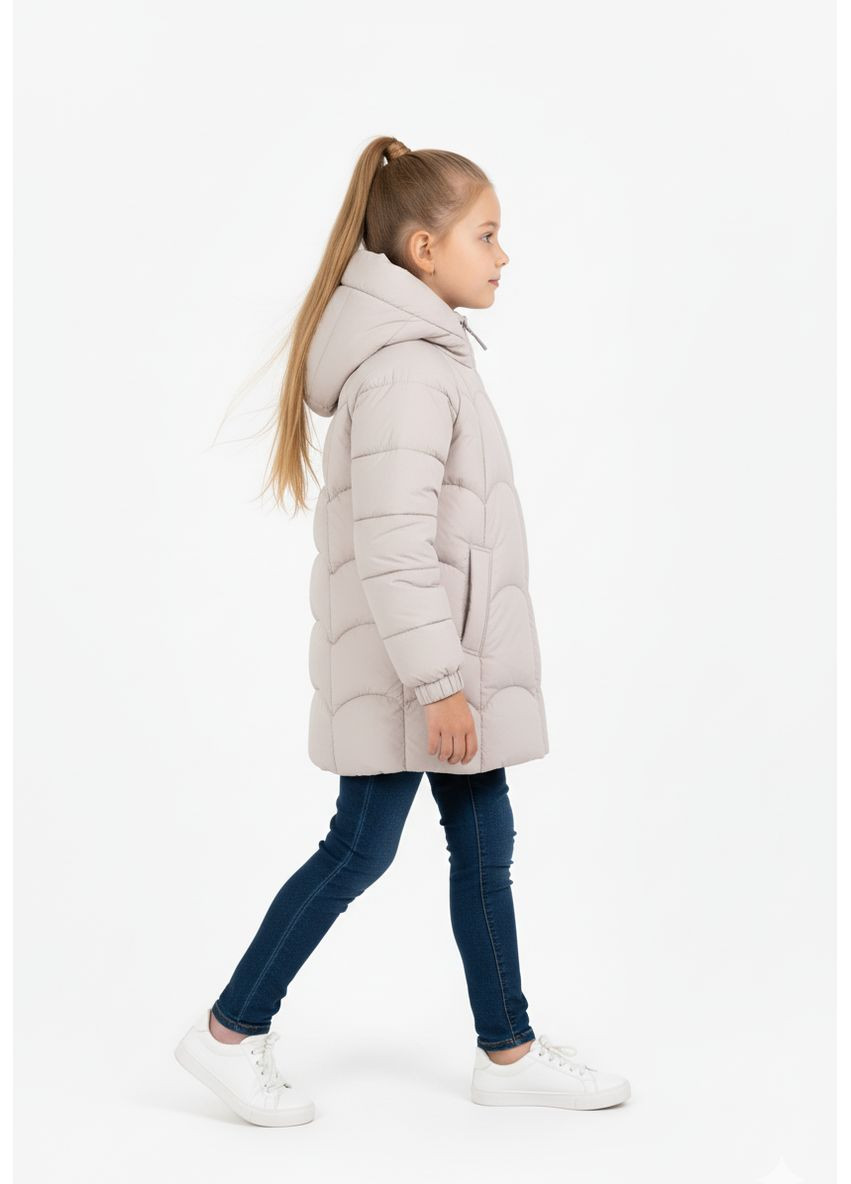 Бежевая зимняя куртка зимняя для девочки бежевая Nestta
