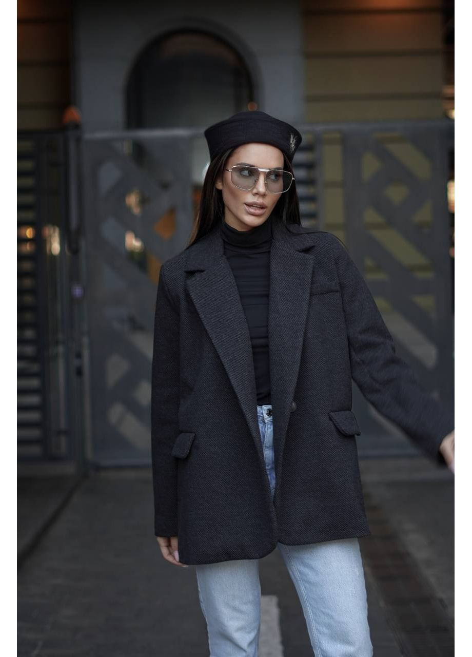 Графітове демісезонне Жіночий піджак-пальто No Brand