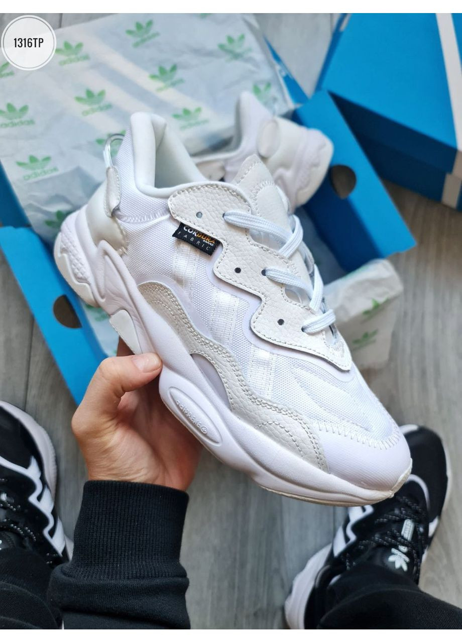 Белые демисезонные кроссовки мужские adidas ozweego cordura white адидас озвиго No Brand