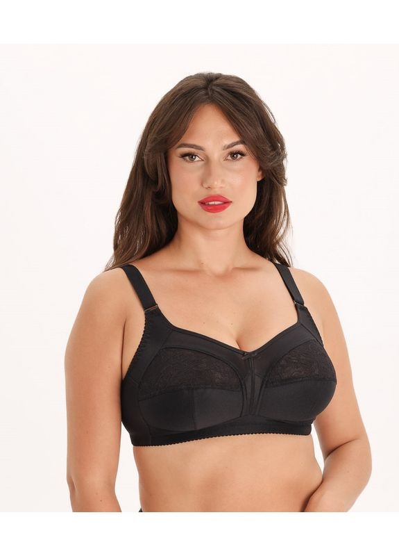 Чёрный бюстгальтер без косточек с мягкими чашками Kalyna без косточек