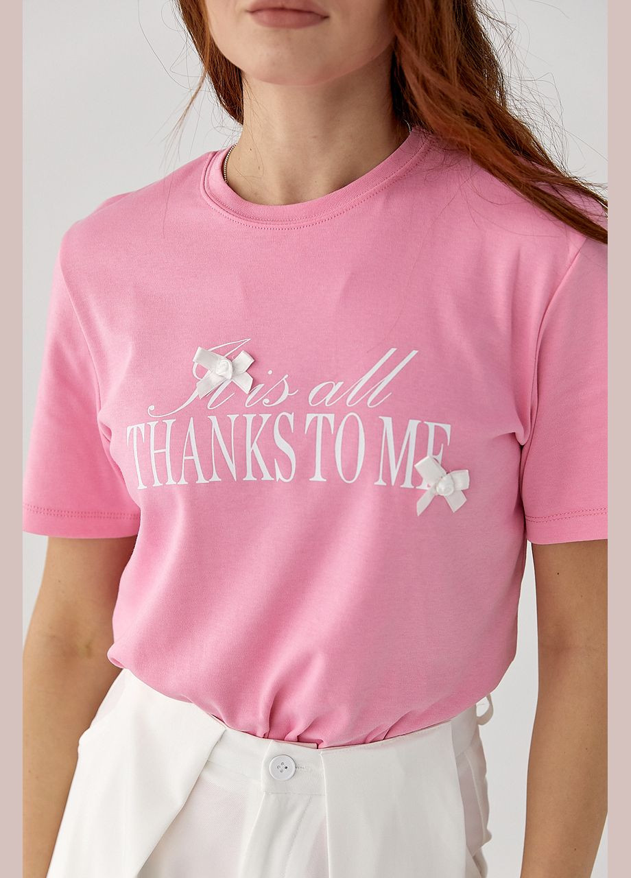 Футболка з написом та бантами Lurex - (333339877)