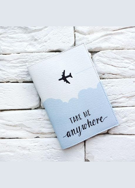 Обложка для паспорта Take me anywhere 2 (голубой) No Brand (301083523)