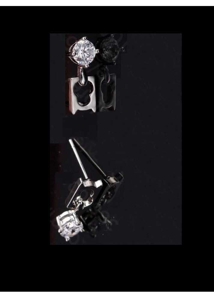 Посріблений набір з фіанітами кулон та сережки Таємниця, 10-232 No Brand (368887124)