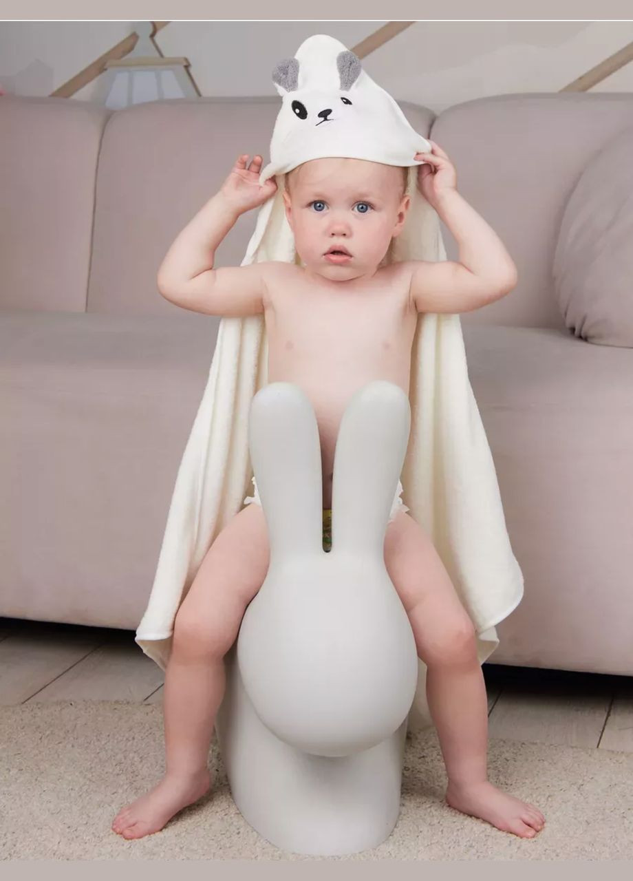 Детское полотенце с капюшоном 80х80 Белое (П4К-kutochok25-003) No Brand белый