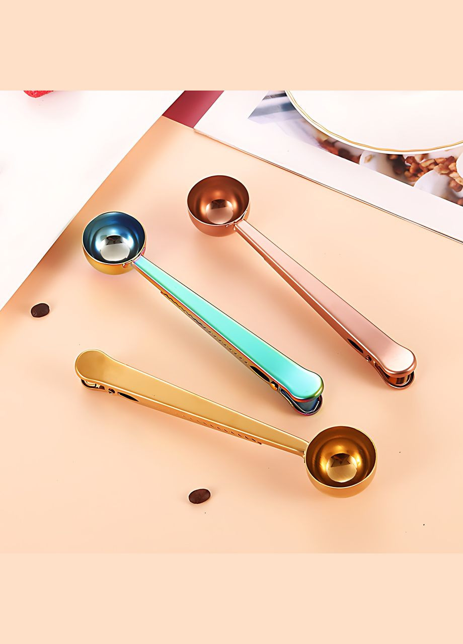 Ложка мірна для кави кольору рожеве золото із затискачем нержавіюча сталь REMY-DECOR (293245110)