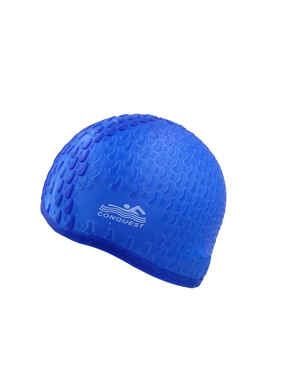 Шапочка для плавания YMJY CONQUEST силиконовая синяя YM-JY-blue SNS (361033978)