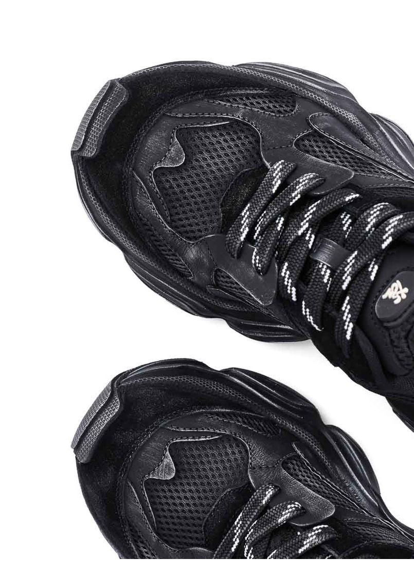 Женские Кроссовки XH2311-30 Черный Кожа MIRATON чёрные демисезоны (322181725)