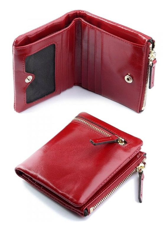 Жіночий шкіряний гаманець червоний No Brand (294629467)