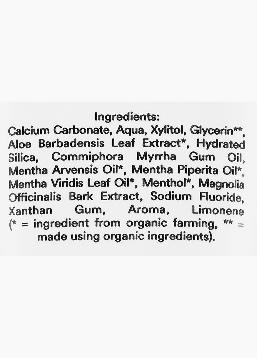 Органическая зубная паста Mint с фторидом и алоэ вера, 75 мл Urtekram 1083793 (331860773)