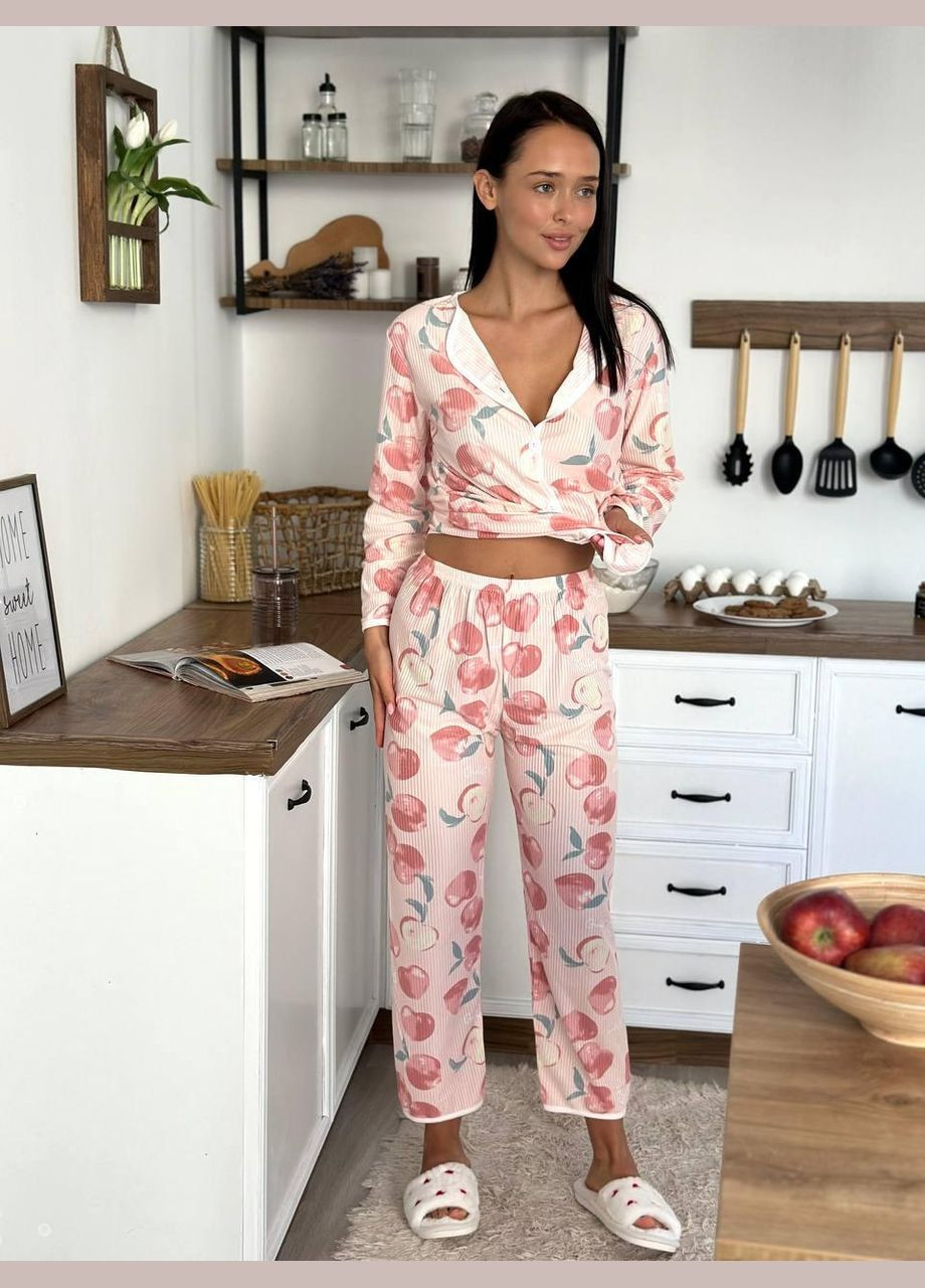 Рожева всесезон стильний домашній костюм-піжамка сорочка + брюки Vakko