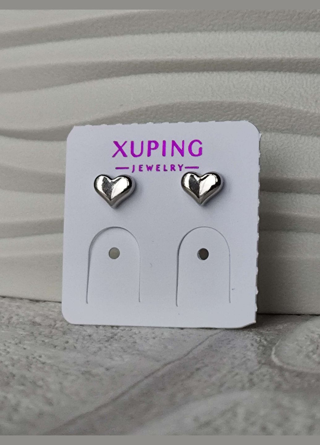 Сережки сріблясті цвяшки пусети ксюпінг xuping родій медичний сплав Xuping Jewelry (337503337)