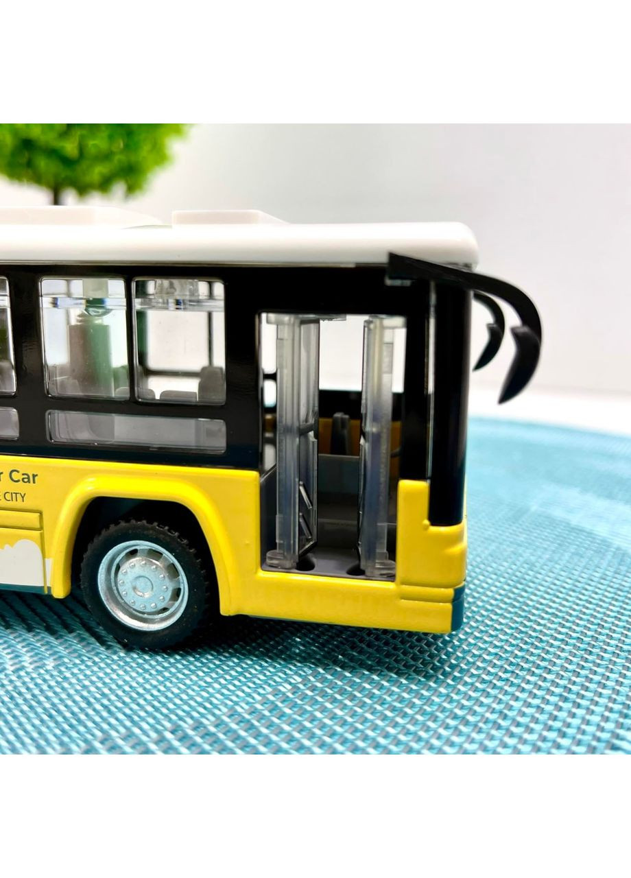 Автобус металлический с инерцией подсветкой и звуком открывается дверь (CLM-0771AC) No Brand (365252493)