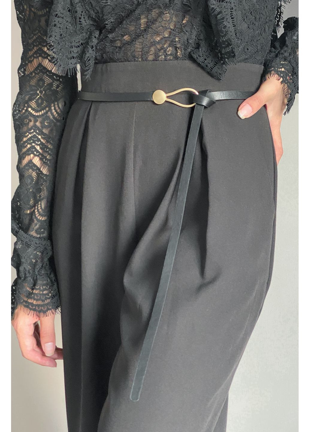 Пояс-шнур з еко-шкіри з пряжкою CHICLY (348033759)