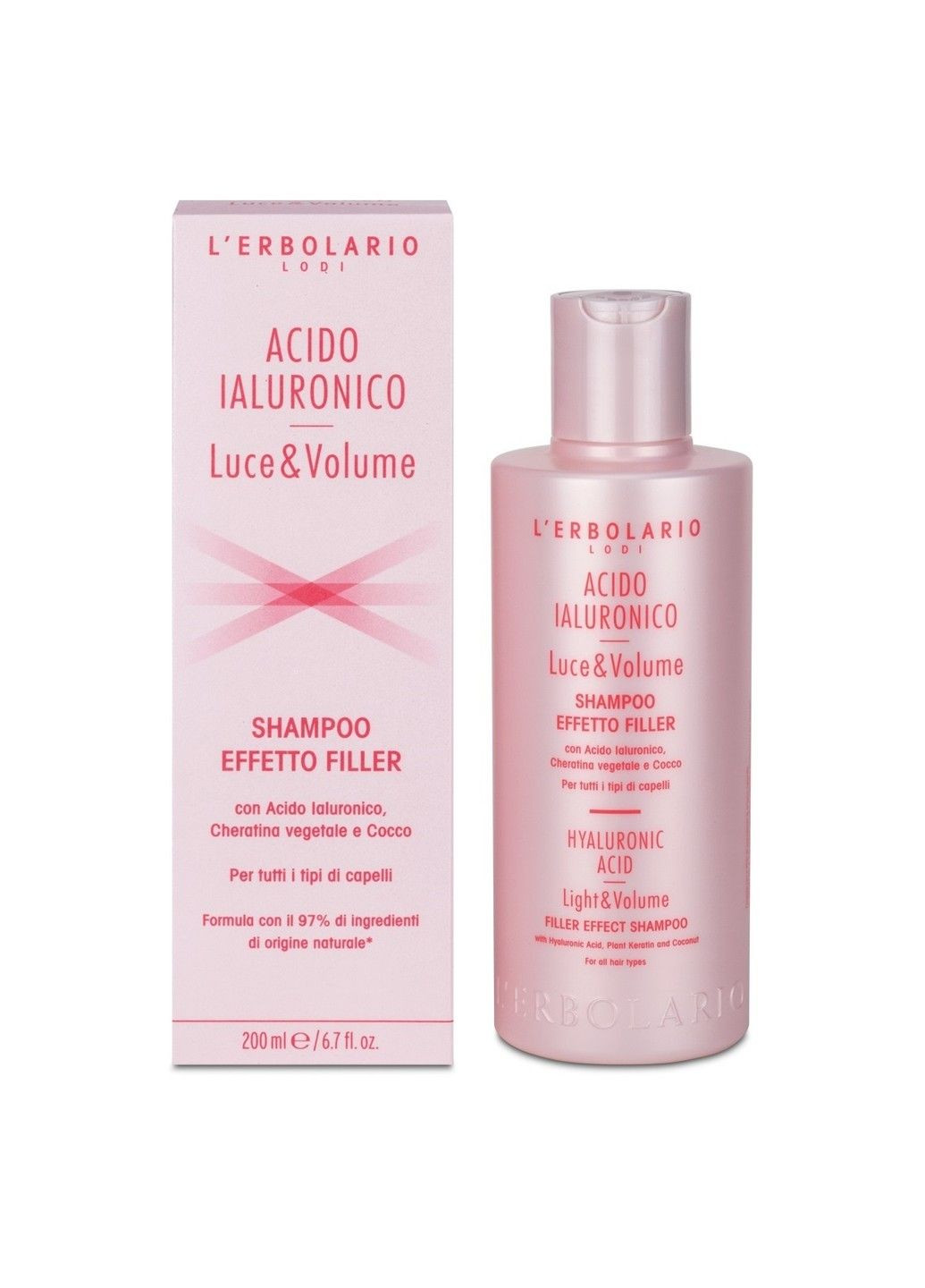 Шампунь для всех типов волос с Гиалуроновой кислотой и Растительным кератином 200 мл L'erbolario (298056245)