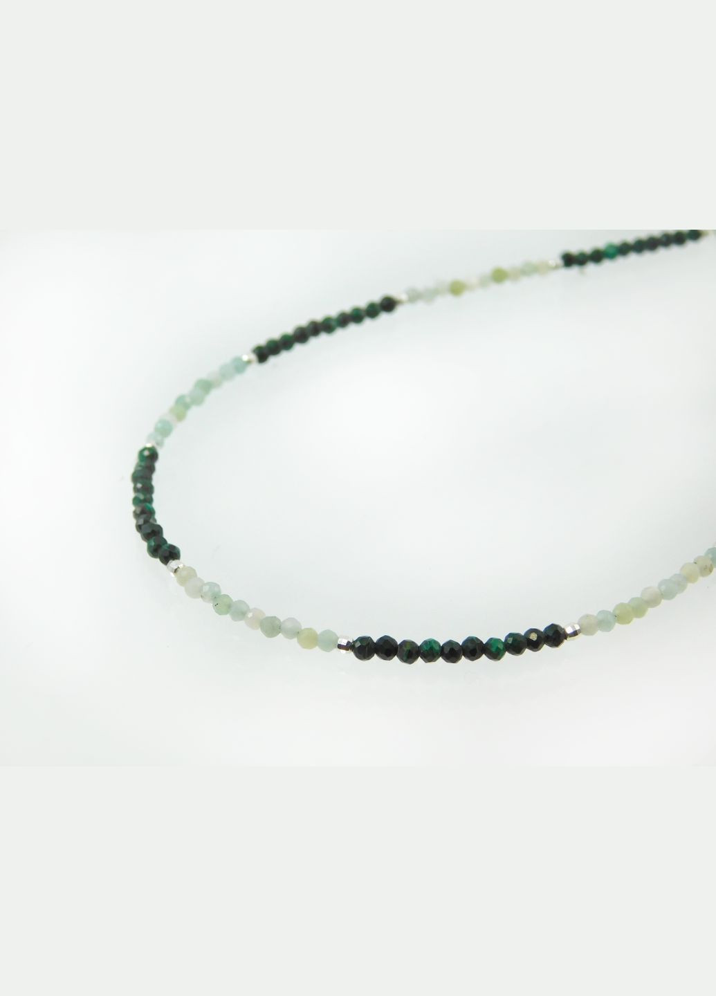 Эксклюзивные бусы "Джакарт" Малахит, Амазонит грань, серебро Fursa fashion (322315056)