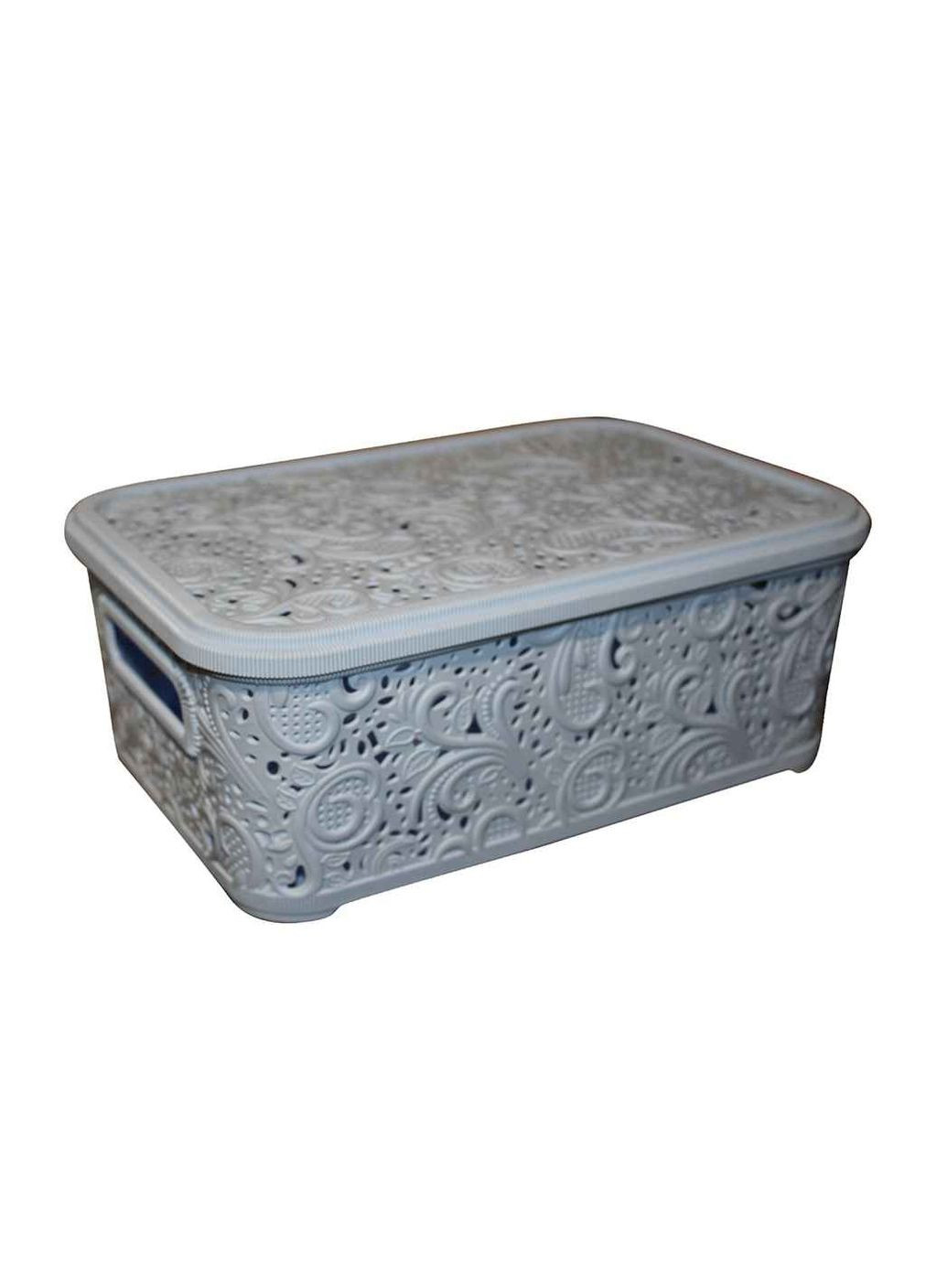 Контейнер 12л "Ажур" с крышкой Полімербит 17 ЛТД (357223469)