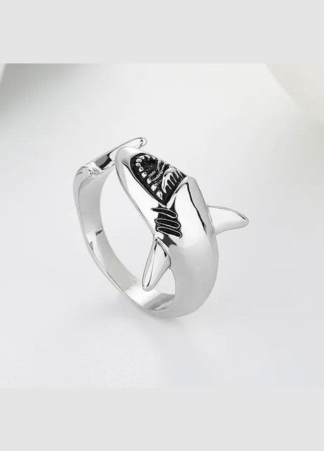 Мужское женское безразмерное кольцо в виде Акулы перстень в виде рыбы Акула размер регулируемый Fashion Jewelry (285110729)