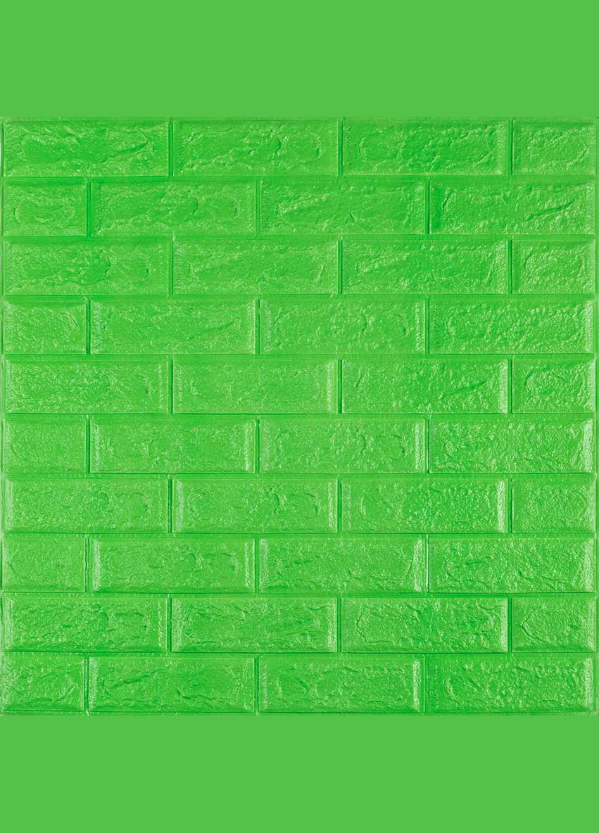 3D панель самоклеющаяся кирпич Зеленый 700x770x5мм (0135) SW-00000149 Sticker Wall (292564619)