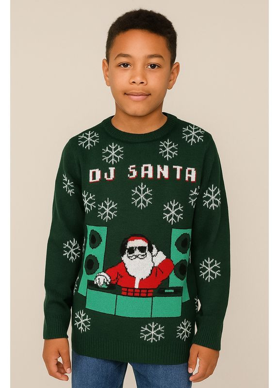 Зелений різдвяний новорічний светр джемпер для хлопчика підлітка джемпер Pepperts
