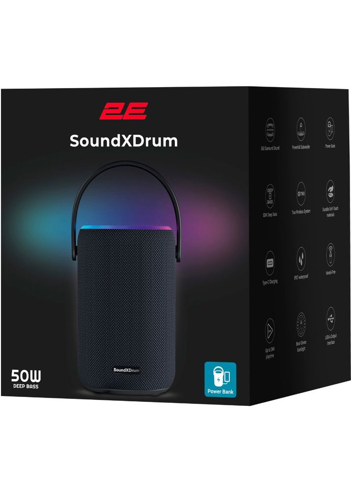 Портативная акустика SoundXDrum Black (2EBSSXDWBK) 2E (312430131)