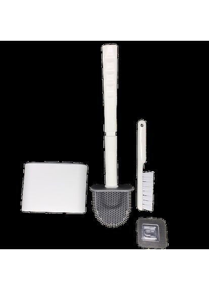 Набір туалетний органайзер йоржик із підставкою силіконовий плоский для миття унітаза підвісної щітка No Brand (315883042)