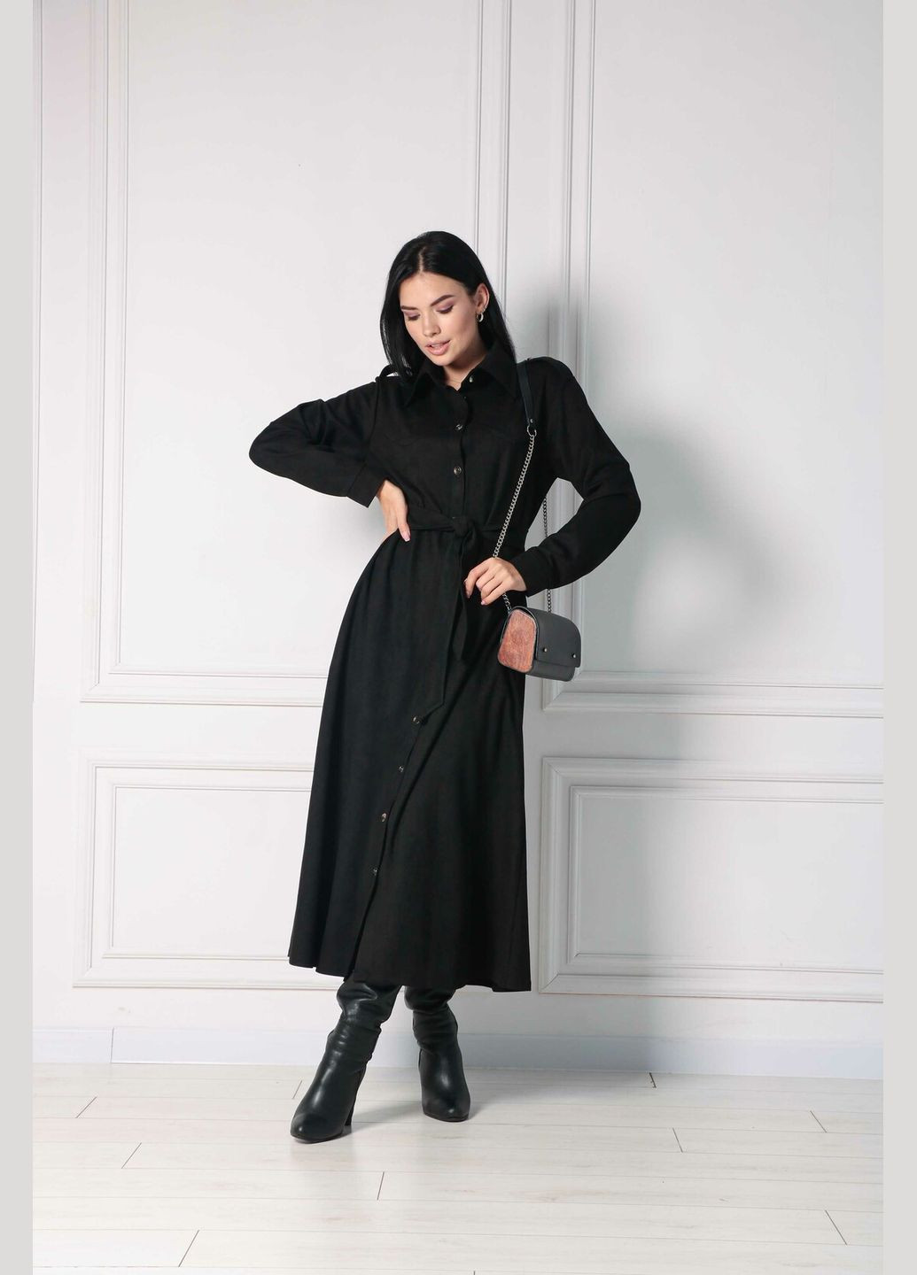 Черное повседневный, кэжуал платье ришель Ри Мари
