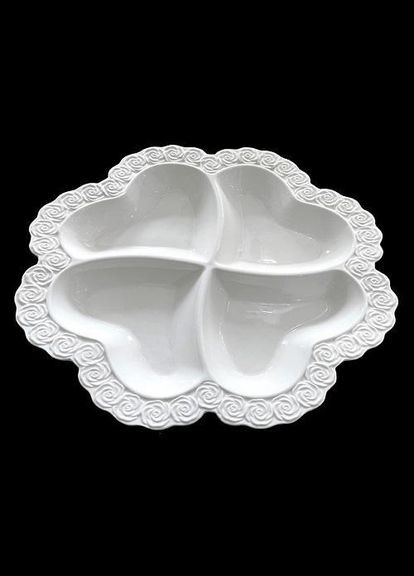 Набор фарфоровых менажниц "Heart" 4в1 30.5*30.5*3 см 5 шт. MC4557 Stenson (326784577)