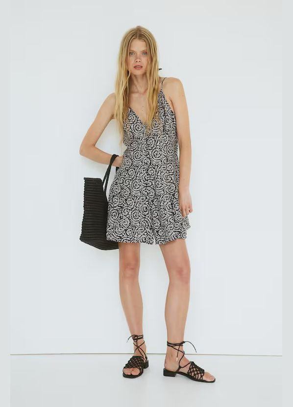 Серое платье H&M однотонное