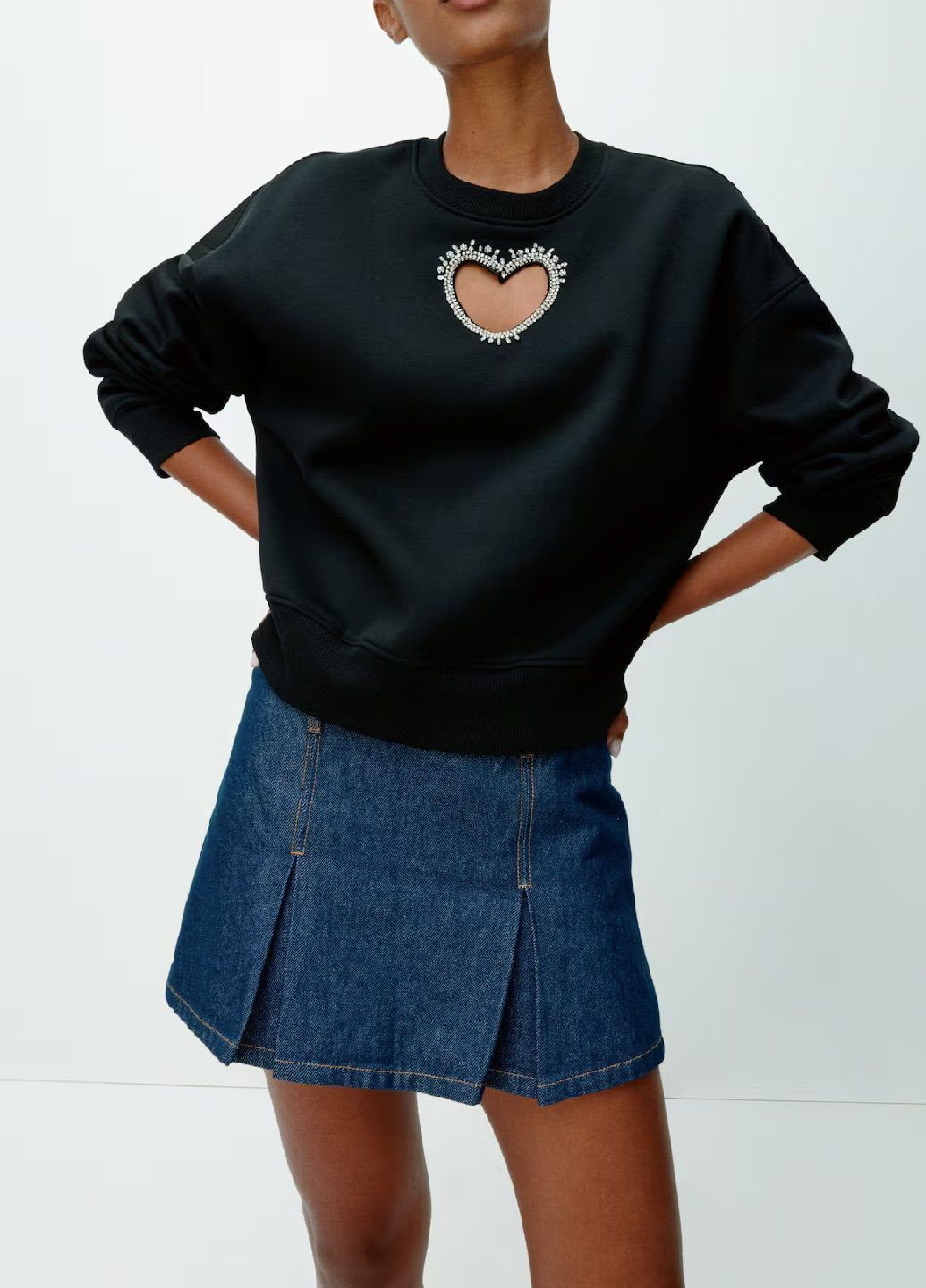 Чорний світшот H&M однотонний (364825956)