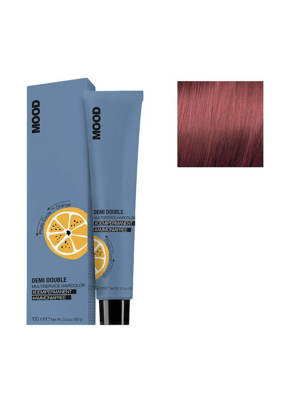 Безаміачна мультифункціональна фарба для волосся 6/5 Demi Double Темний блонд червоний, 100 мл Mood (292735902)
