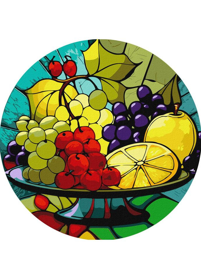 Картина за номерами "Фруктове асорті" ©art_selena_ua KHO-R1011 діаметр 29 см Ідейка Идейка (304412231)