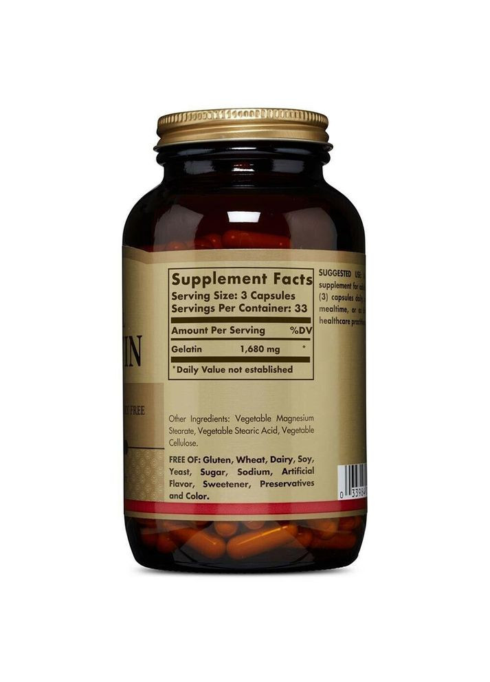 Желатин Gelatin 100 капс Solgar (357339862)