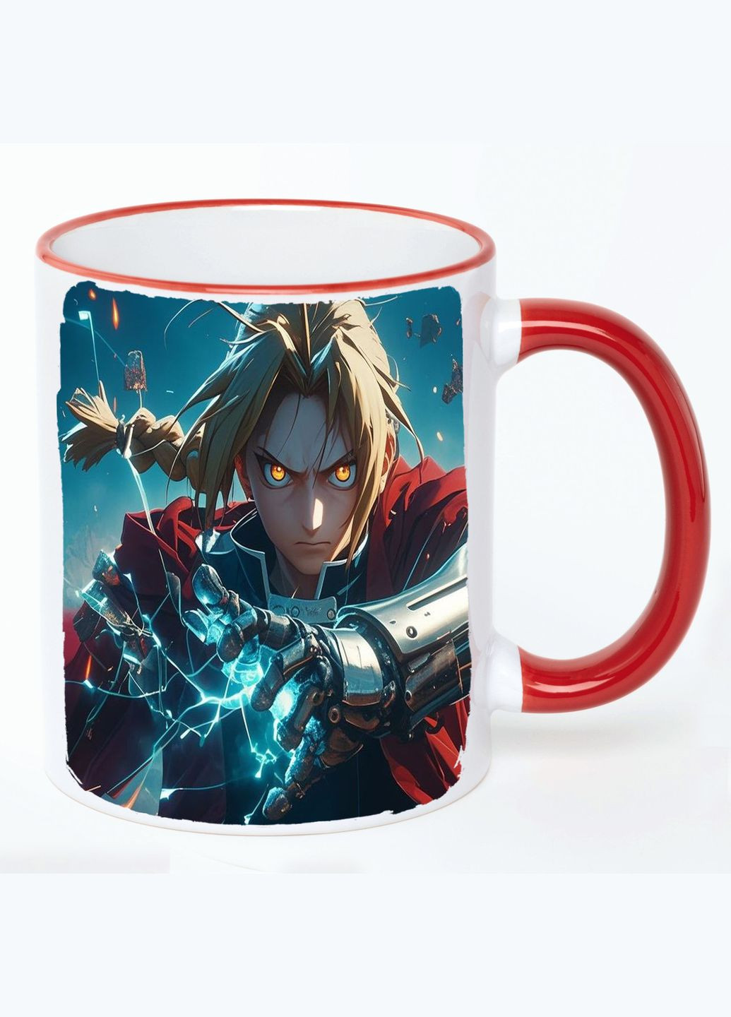 Чашка Сталевий алхімік Аніме #005 (кухоль, кухоль) Біла з Червоною ручкою 330 мл No Brand (322713752)